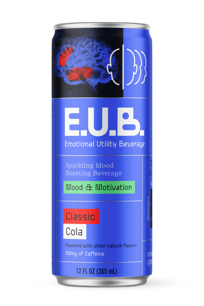 Classic Cola Sparkling Beverage with Nootropics & Adaptogens, Motivation and Mood Support, 12oz Cans, 50mg Organic Green Tea Caffeine, 25 Calories per Can